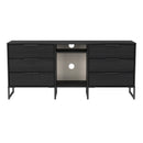 Fluted 6 Drawer Sideboard in Black Ash - Ready Assembled