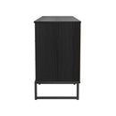 Fluted 6 Drawer Sideboard in Black Ash - Ready Assembled