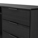 Fluted 6 Drawer Sideboard in Black Ash - Ready Assembled