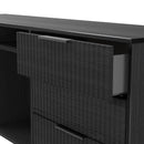 Fluted 6 Drawer Sideboard in Black Ash - Ready Assembled