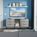 Fluted 6 Drawer Sideboard in Dusk Grey - Ready Assembled