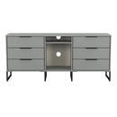 Fluted 6 Drawer Sideboard in Dusk Grey - Ready Assembled