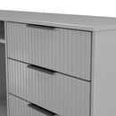 Fluted 6 Drawer Sideboard in Dusk Grey - Ready Assembled