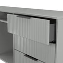 Fluted 6 Drawer Sideboard in Dusk Grey - Ready Assembled