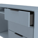 Fluted 6 Drawer Sideboard in Denim Blue - Ready Assembled
