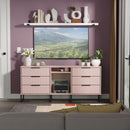 Fluted 6 Drawer Sideboard in Kobe Pink - Ready Assembled