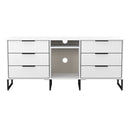 Fluted 6 Drawer Sideboard in White Matt - Ready Assembled