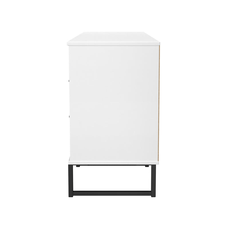 Fluted 6 Drawer Sideboard in White Matt - Ready Assembled