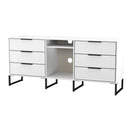 Fluted 6 Drawer Sideboard in White Matt - Ready Assembled