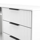 Fluted 6 Drawer Sideboard in White Matt - Ready Assembled