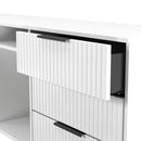 Fluted 6 Drawer Sideboard in White Matt - Ready Assembled