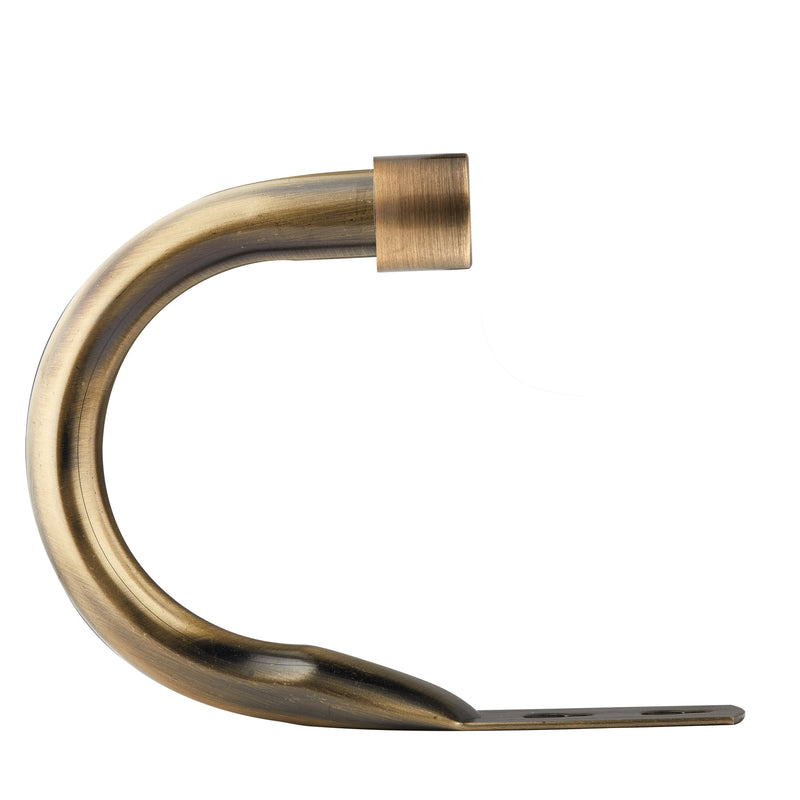 Full Stop - Pair of Holdaback Tiebacks with End Finials in Antique Brass