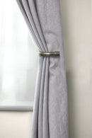 Full Stop - Pair of Holdaback Tiebacks with End Finials in Black Silk