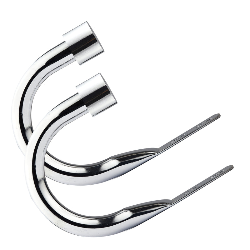 Full Stop - Pair of Holdaback Tiebacks with End Finials in Chrome