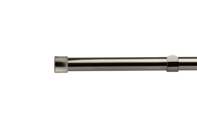 Full Stop - Extendable Curtain Pole with pair of end finials in Black Silk