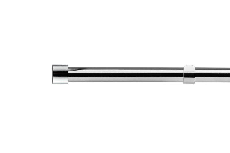 Full Stop - Extendable Curtain Pole with pair of end finials in Chrome