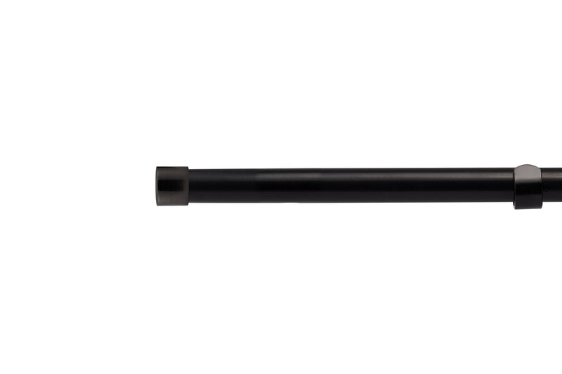 Full Stop - Extendable Curtain Pole with pair of end finials in Matt Black
