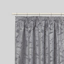 Full Stop - Extendable Curtain Pole with rings and pair of end finials in Brushed Silver