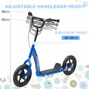 HOMCOM Teen Push Scooter -Blue