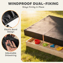AIYAPLAY Sandbox Cover, Square Sandpit Cover with Drawstring & Elastic Band