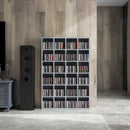 HOMCOM DVD CD Media Storage Rack, Video Display Unit, 89 X 130.5 Cm, Natural Wood Finish/Grey