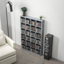 HOMCOM DVD CD Media Storage Rack, Video Display Unit, 89 X 130.5 Cm, Natural Wood Finish/Grey