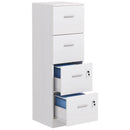 HOMCOM 4 Drawer File Cabinet Locking Filing Cabinet, Wood Effect