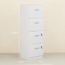 HOMCOM 4 Drawer File Cabinet Locking Filing Cabinet, Wood Effect