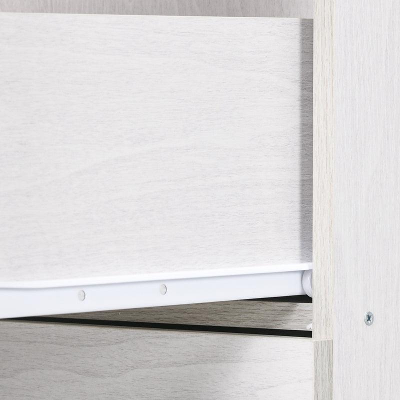 HOMCOM 4 Drawer File Cabinet Locking Filing Cabinet, Wood Effect
