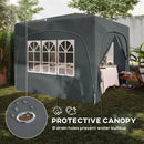 Outsunny 3 X 3(m) UPF50+ Pop Up Gazebo With Sides And Carry Bag, Dark Grey