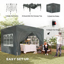 Outsunny 3 X 3(m) UPF50+ Pop Up Gazebo With Sides And Carry Bag, Dark Grey