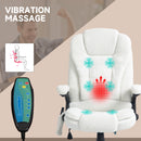 Vinsetto Office Chair W/ Heating Massage Points Relaxing Reclining White