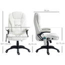 Vinsetto Office Chair W/ Heating Massage Points Relaxing Reclining White