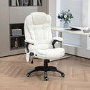Vinsetto Office Chair W/ Heating Massage Points Relaxing Reclining White