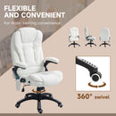 Vinsetto Office Chair W/ Heating Massage Points Relaxing Reclining White
