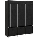 HOMCOM Portable Fabric Wardrobe with 5 Shelves and 3 Fabric Drawers, Black