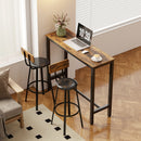 HOMCOM Barstools Set Of 2 With Padded Seat Backrest Rustic Brown Black