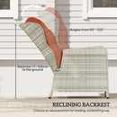 Outsunny Recliner Rattan Garden Furniture W/ Two-tier Table, Orange