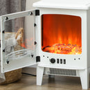 HOMCOM Electric Fireplace Freestanding W/Realistic Flame Effect, White