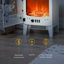 HOMCOM Electric Fireplace Freestanding W/Realistic Flame Effect, White