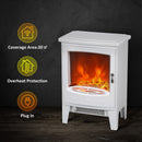 HOMCOM Electric Fireplace Freestanding W/Realistic Flame Effect, White