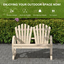 Outsunny 2 Seater Garden Bench w/ Wheel-Shaped Armrests Natural Wood