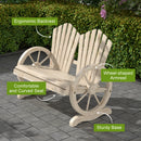 Outsunny 2 Seater Garden Bench w/ Wheel-Shaped Armrests Natural Wood