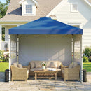 Outsunny Pop Up Gazebo Waterproof Height Adjustable 3 x 3 (m) Dark Blue