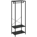 HOMCOM Coat Rack, 2-in-1 Clothes Stand With Shoe Storage For Hallway, Black