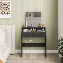 HOMCOM Dressing Table with Mirror, Drawers, for Bedroom, Black