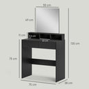 HOMCOM Dressing Table with Mirror, Drawers, for Bedroom, Black