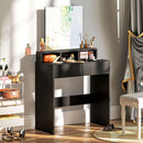 HOMCOM Dressing Table with Mirror, Drawers, for Bedroom, Black