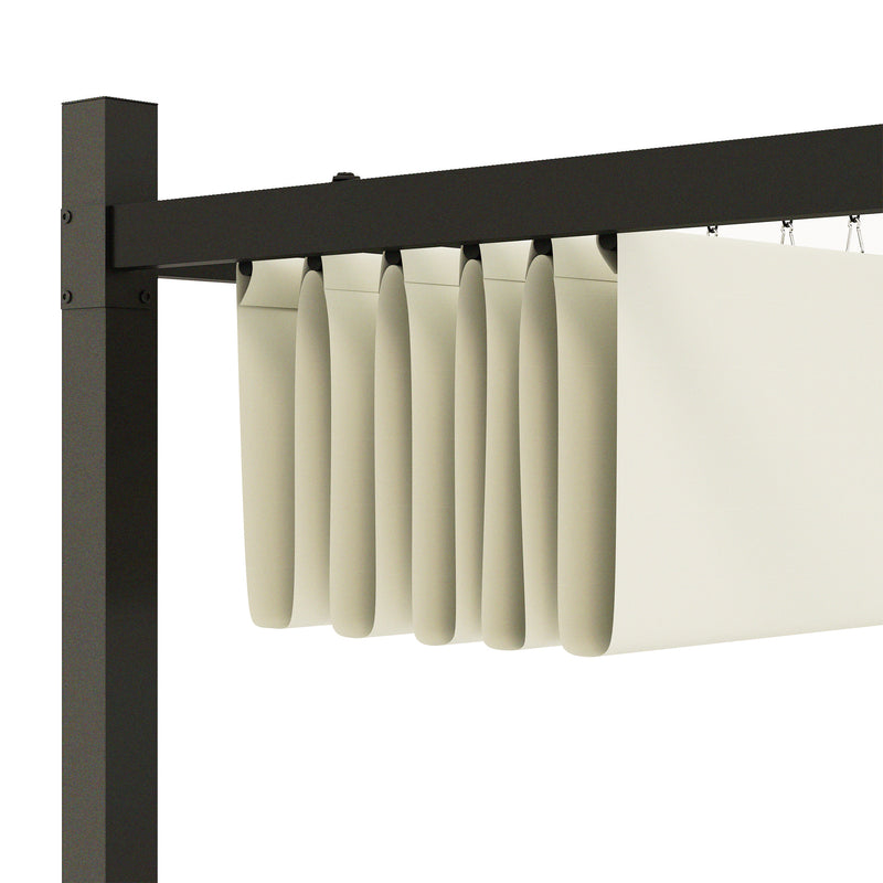 Outsunny 3 X 3(m) Pergola With Retractable Roof, 80mm Metal Column