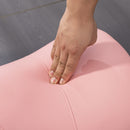 HOMCOM PU Leather Saddle Stool W/ Moulded Padded Seat Adjustable Height Pink